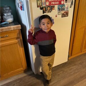 Burgundy and Black Kids Shirt